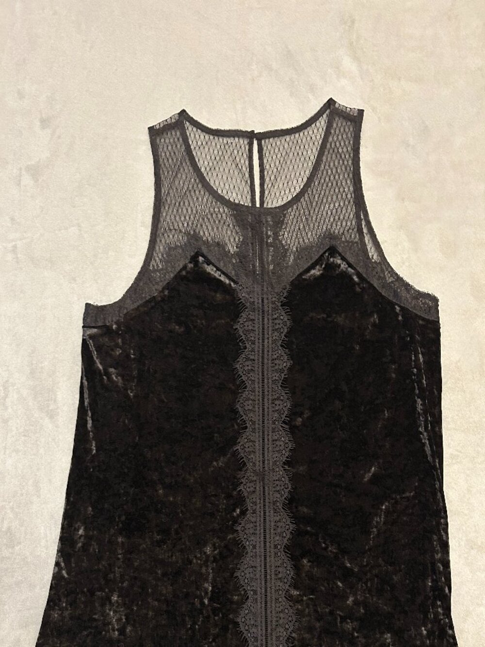 Maurices Black Crushed Velvet Mesh Lace Tank Top Sleeveless Gothic Y2K XXL
